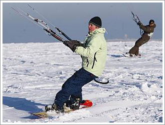 Snowkiting na Lipně